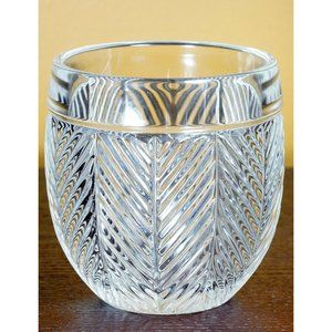 Ralph Lauren Crystal Herringbone 4" Candle Votive Deco Home Decor Gift